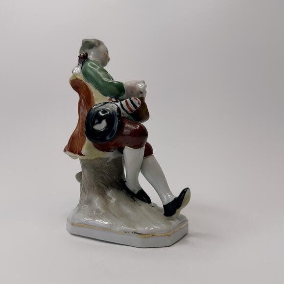 Occupied Japan Figurine 18th Century Man w/Mandolin Hand Painted 1945-1952 VTG - Picture 5 of 11